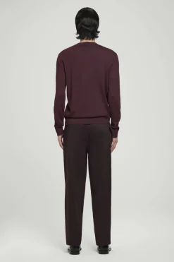 Clearance COS MERINO WOOL CREW-NECK SWEATER BURGUNDY