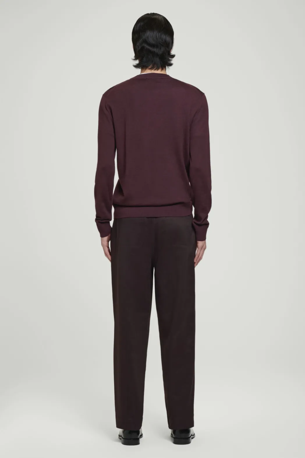 Clearance COS MERINO WOOL CREW-NECK SWEATER BURGUNDY