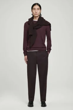 Clearance COS MERINO WOOL CREW-NECK SWEATER BURGUNDY