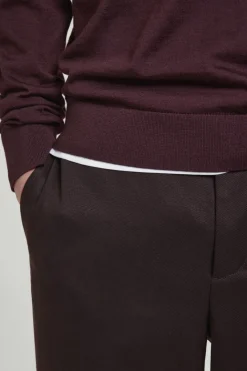 Clearance COS MERINO WOOL CREW-NECK SWEATER BURGUNDY