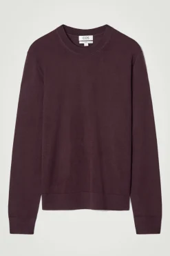 Clearance COS MERINO WOOL CREW-NECK SWEATER BURGUNDY