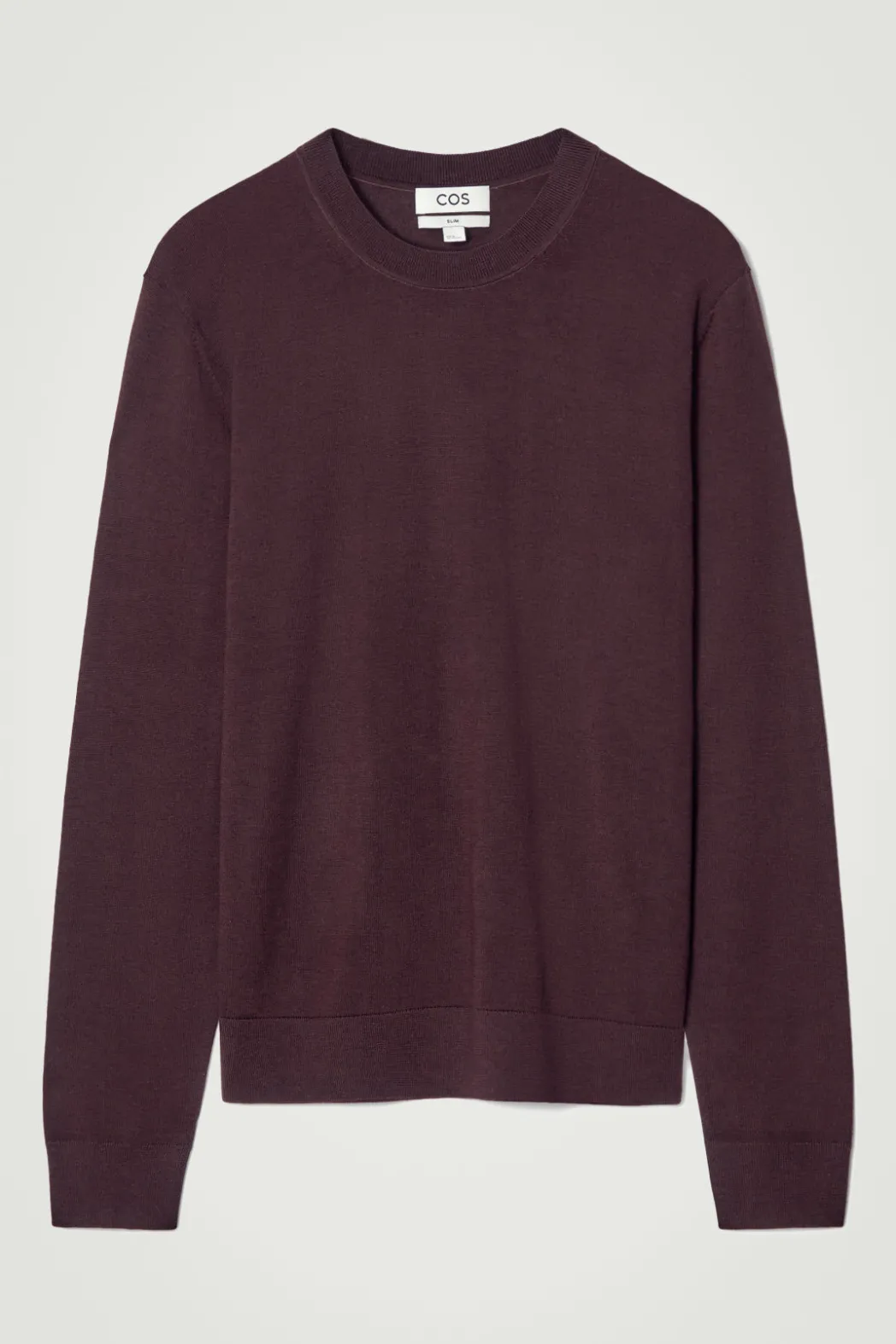 Clearance COS MERINO WOOL CREW-NECK SWEATER BURGUNDY