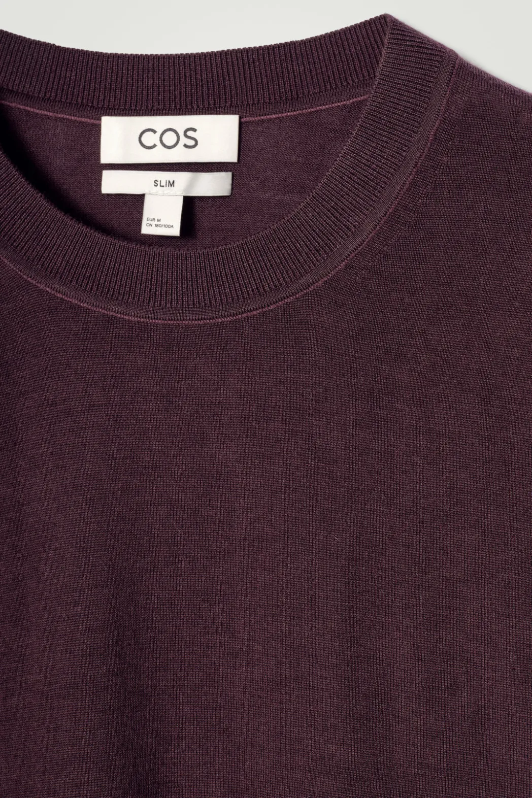 Clearance COS MERINO WOOL CREW-NECK SWEATER BURGUNDY