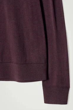 Clearance COS MERINO WOOL CREW-NECK SWEATER BURGUNDY