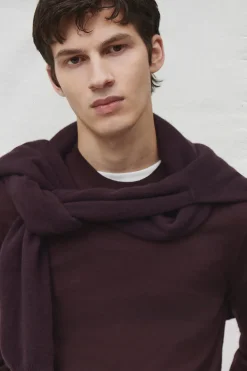 Clearance COS MERINO WOOL CREW-NECK SWEATER BURGUNDY