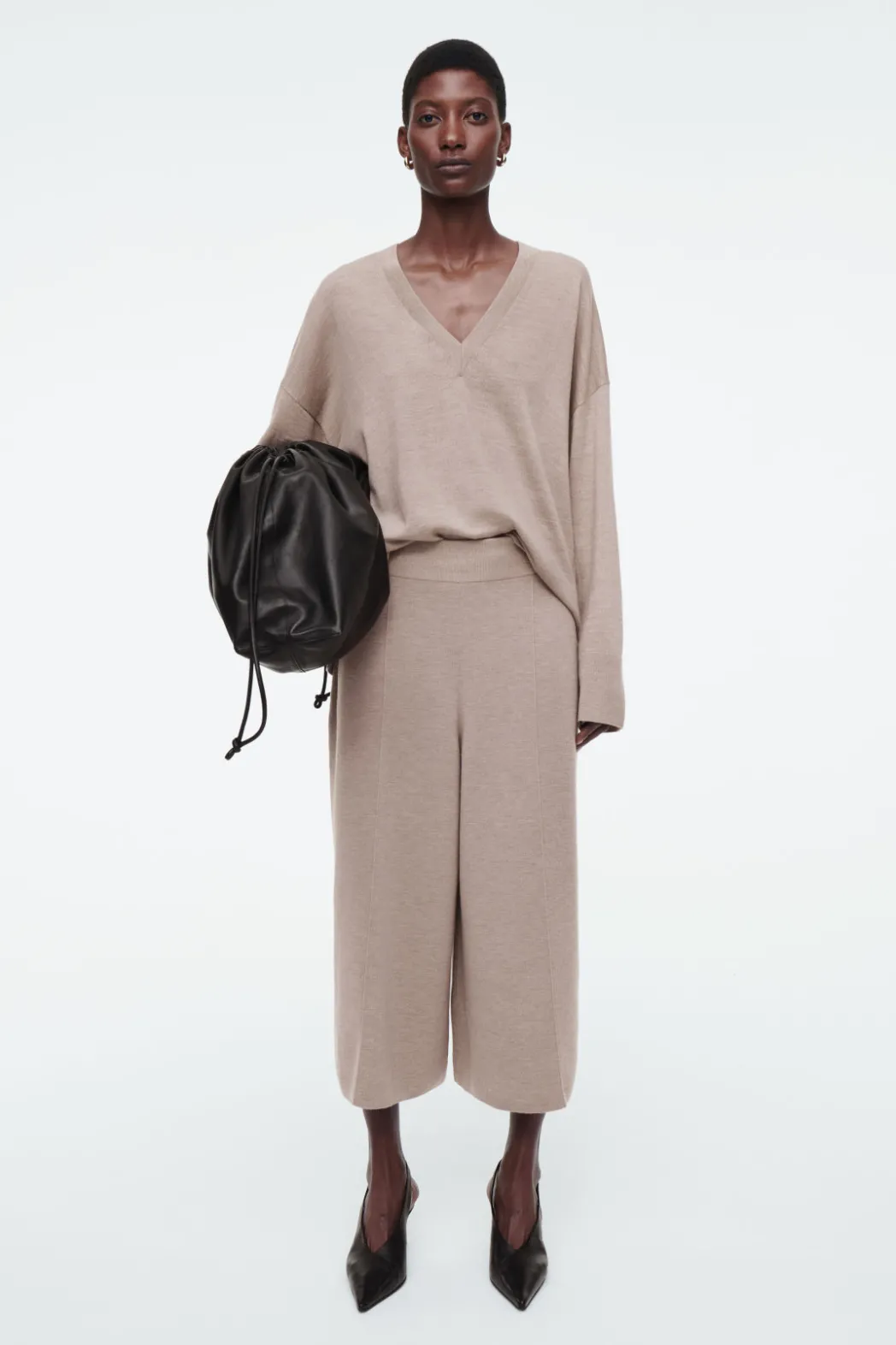 COS MERINO WOOL CULOTTES BEIGE