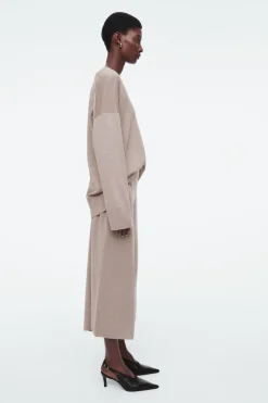 COS MERINO WOOL CULOTTES BEIGE