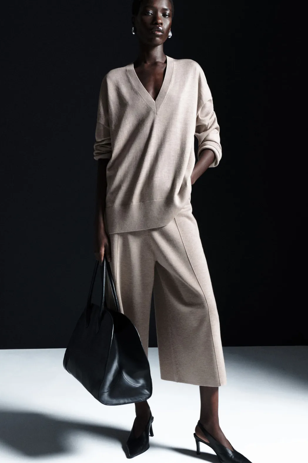 COS MERINO WOOL CULOTTES BEIGE