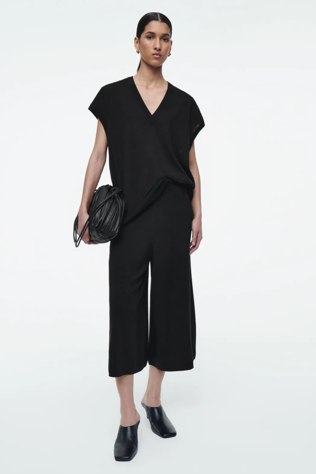 Best COS MERINO WOOL CULOTTES BLACK
