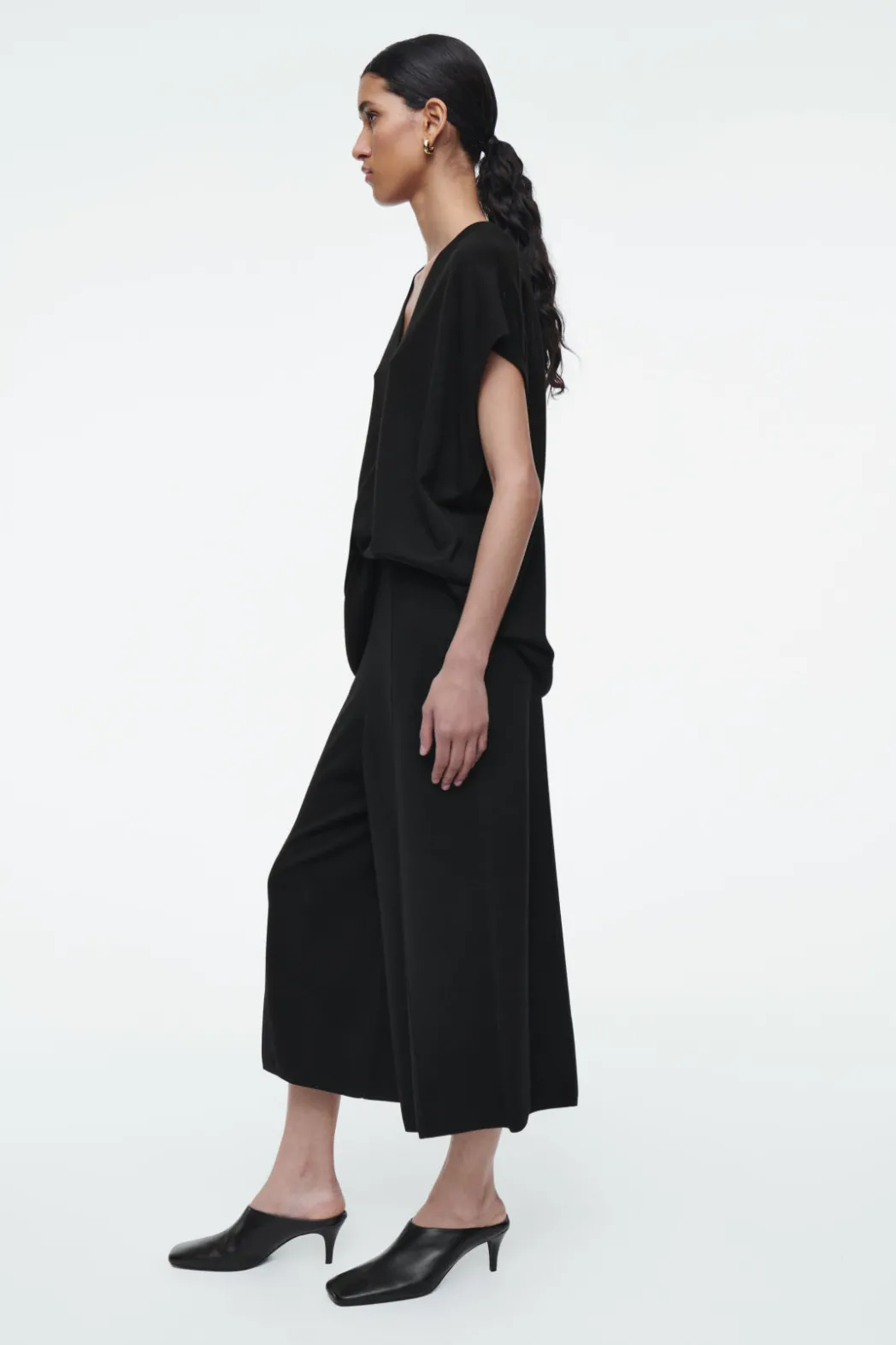 Best COS MERINO WOOL CULOTTES BLACK