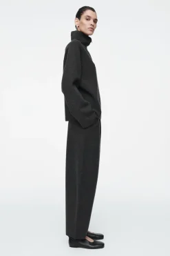 Clearance COS MERINO WOOL HALF-ZIP JUMPER CHARCOAL MÉLANGE