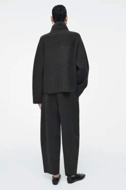 Clearance COS MERINO WOOL HALF-ZIP JUMPER CHARCOAL MÉLANGE