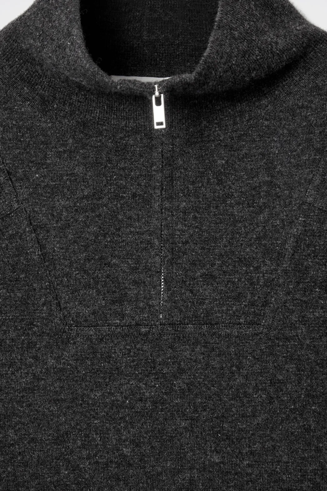 Clearance COS MERINO WOOL HALF-ZIP JUMPER CHARCOAL MÉLANGE