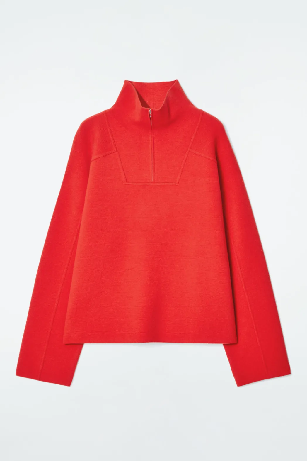 Online COS MERINO WOOL HALF-ZIP JUMPER BRIGHT RED