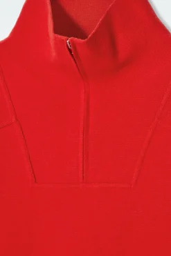 Online COS MERINO WOOL HALF-ZIP JUMPER BRIGHT RED