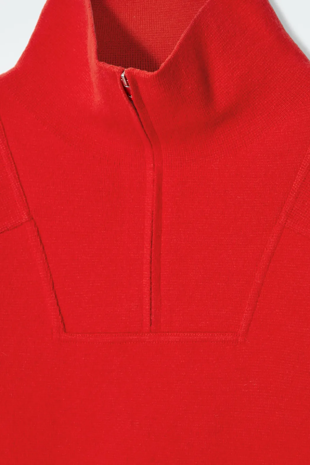 Online COS MERINO WOOL HALF-ZIP JUMPER BRIGHT RED