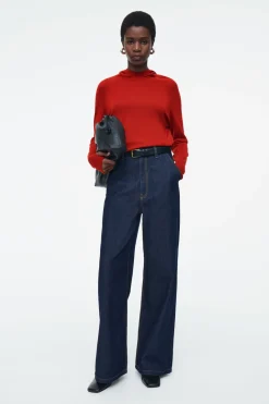 Sale COS MERINO WOOL HOODIE RED