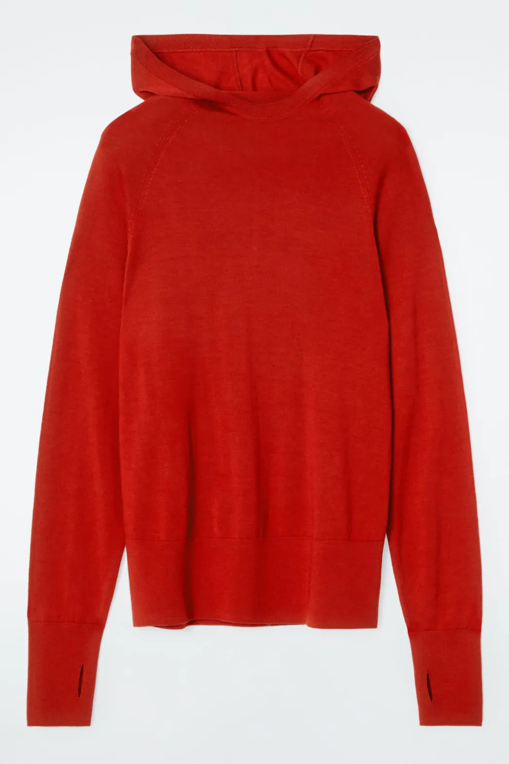 Sale COS MERINO WOOL HOODIE RED