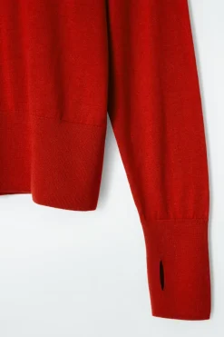 Sale COS MERINO WOOL HOODIE RED