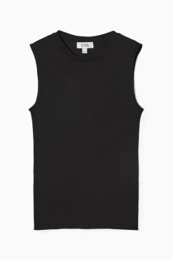 Clearance COS MERINO WOOL KNITTED TANK TOP BLACK