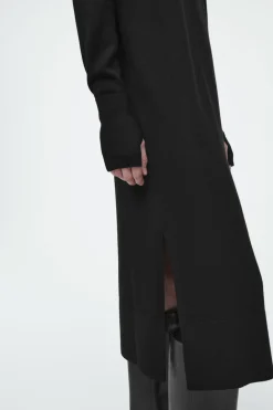 Outlet COS MERINO WOOL MIDI DRESS BLACK