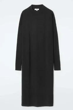 Outlet COS MERINO WOOL MIDI DRESS BLACK