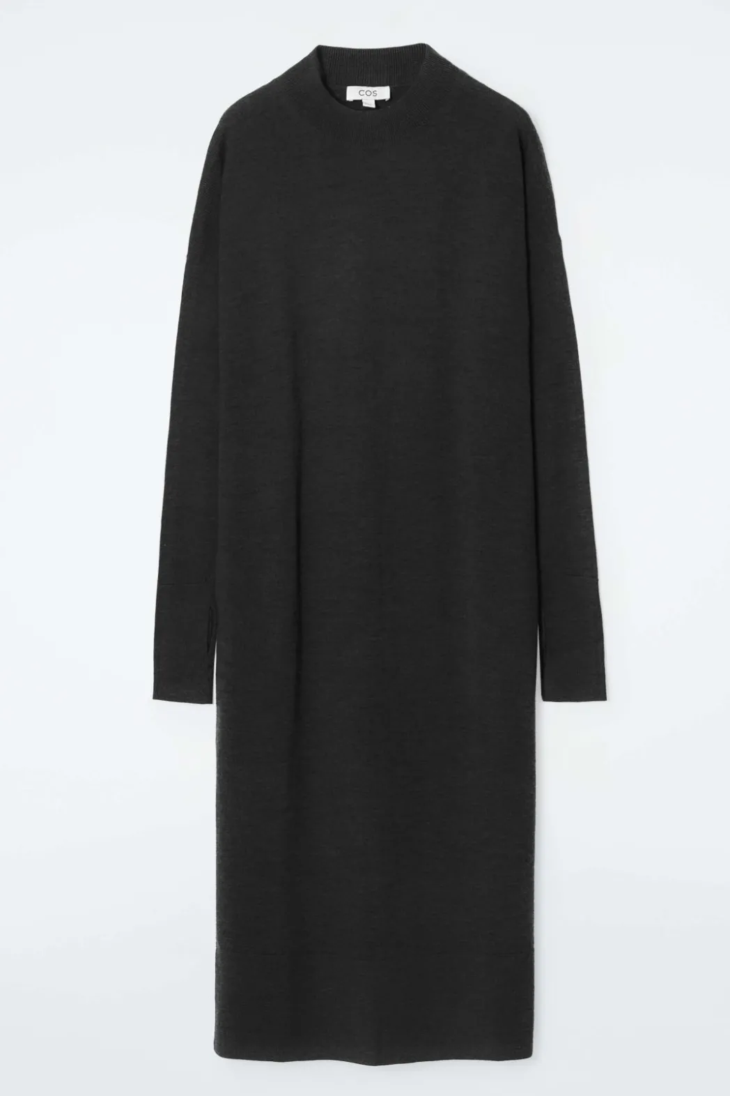 Outlet COS MERINO WOOL MIDI DRESS BLACK