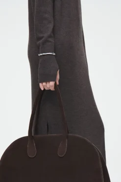 Sale COS MERINO WOOL MIDI DRESS BROWN MÉLANGE