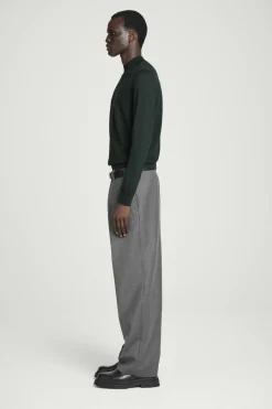 Best COS MERINO WOOL MOCK-NECK JUMPER DARK GREEN