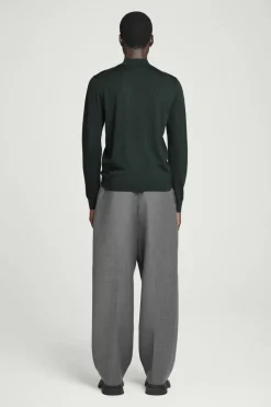 Best COS MERINO WOOL MOCK-NECK JUMPER DARK GREEN