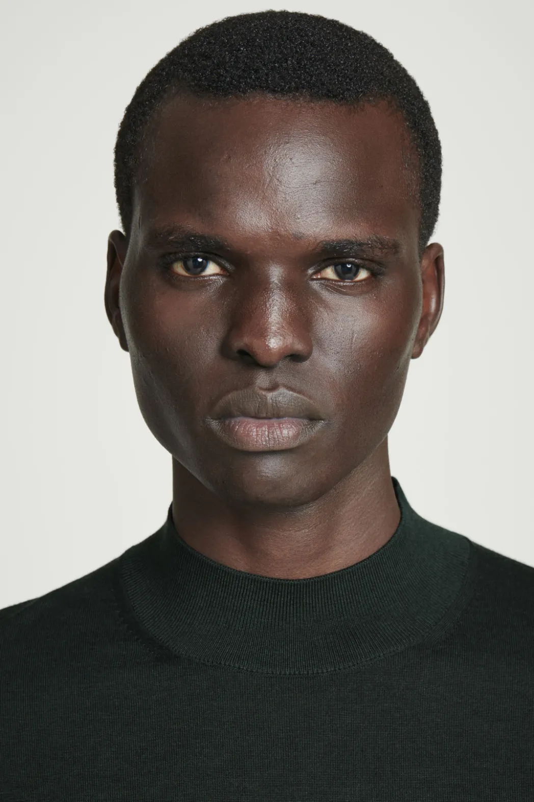 Best COS MERINO WOOL MOCK-NECK JUMPER DARK GREEN