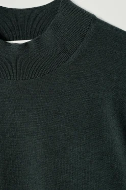 Best COS MERINO WOOL MOCK-NECK JUMPER DARK GREEN