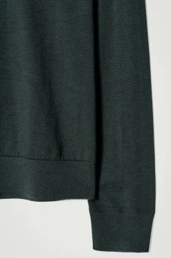 Best COS MERINO WOOL MOCK-NECK JUMPER DARK GREEN