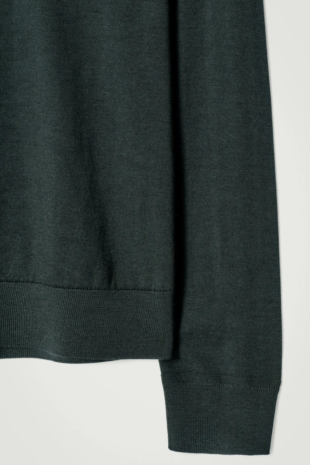 Best COS MERINO WOOL MOCK-NECK JUMPER DARK GREEN