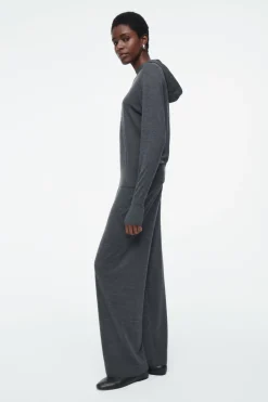 Online COS MERINO WOOL PANTS DARK GRAY