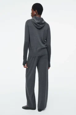 Online COS MERINO WOOL PANTS DARK GRAY
