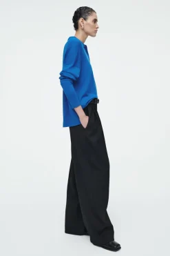 Hot COS MERINO WOOL POLO SHIRT BRIGHT BLUE
