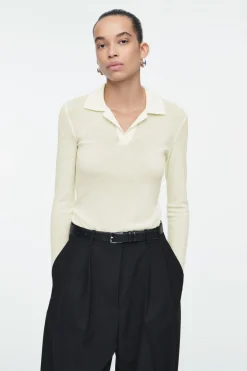 Online COS MERINO WOOL POLO SHIRT IVORY