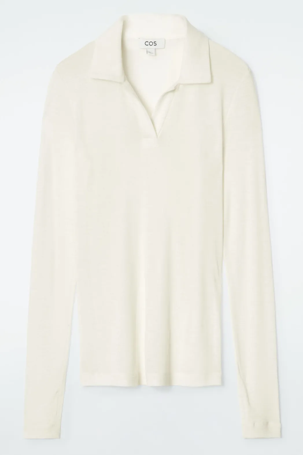 Online COS MERINO WOOL POLO SHIRT IVORY