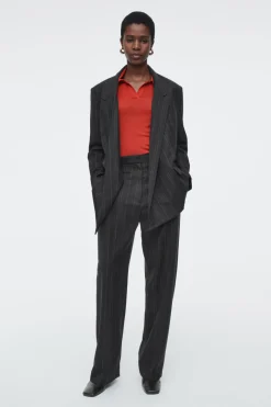 Sale COS MERINO WOOL POLO SHIRT RED