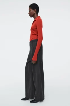 Sale COS MERINO WOOL POLO SHIRT RED