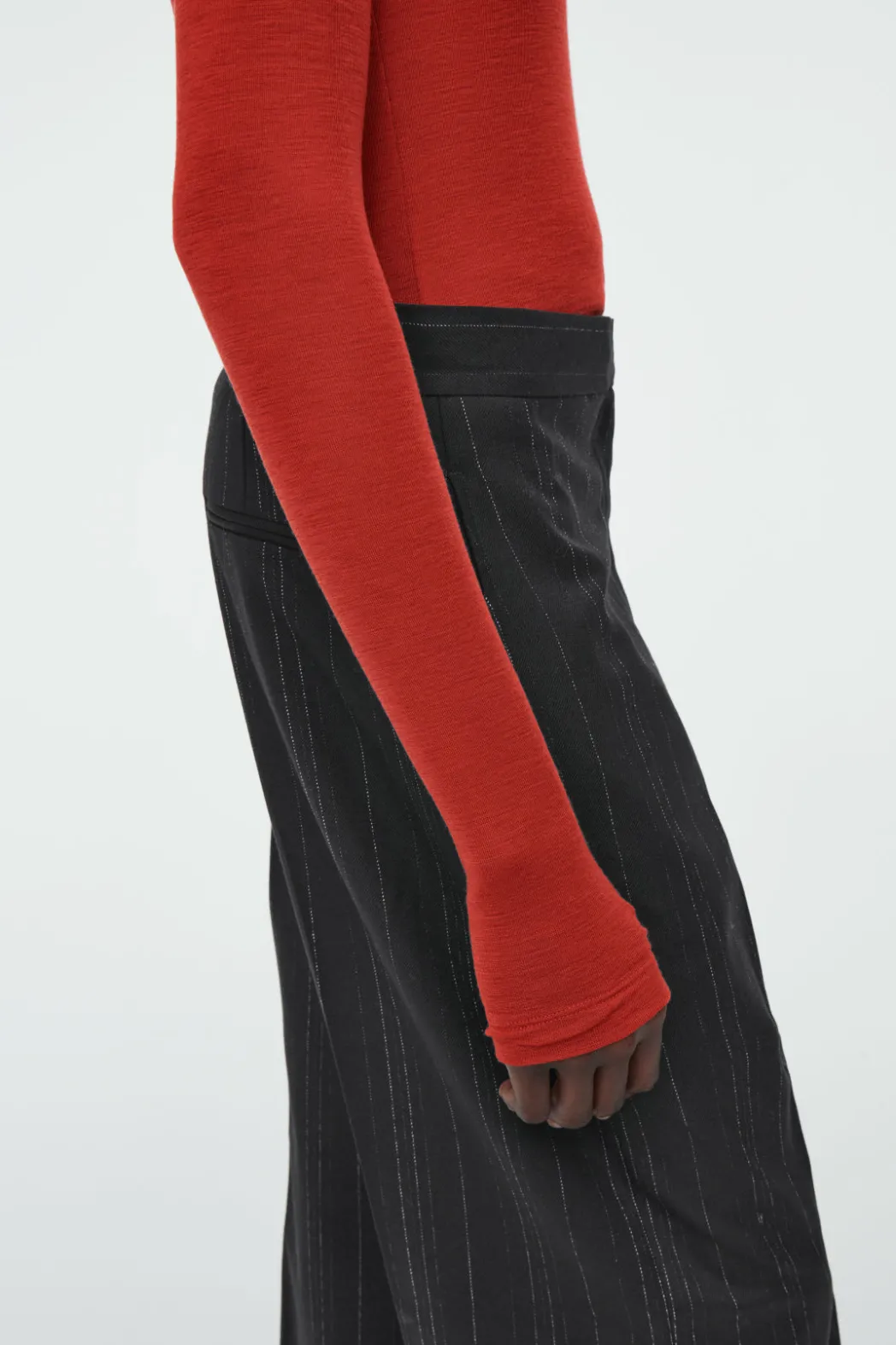 Sale COS MERINO WOOL POLO SHIRT RED