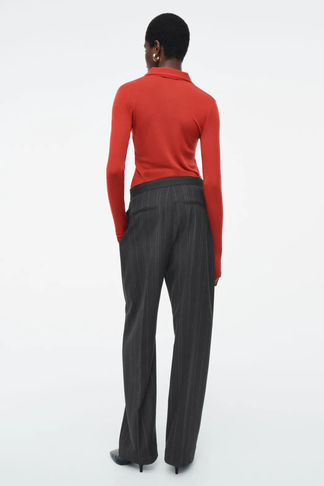 Sale COS MERINO WOOL POLO SHIRT RED