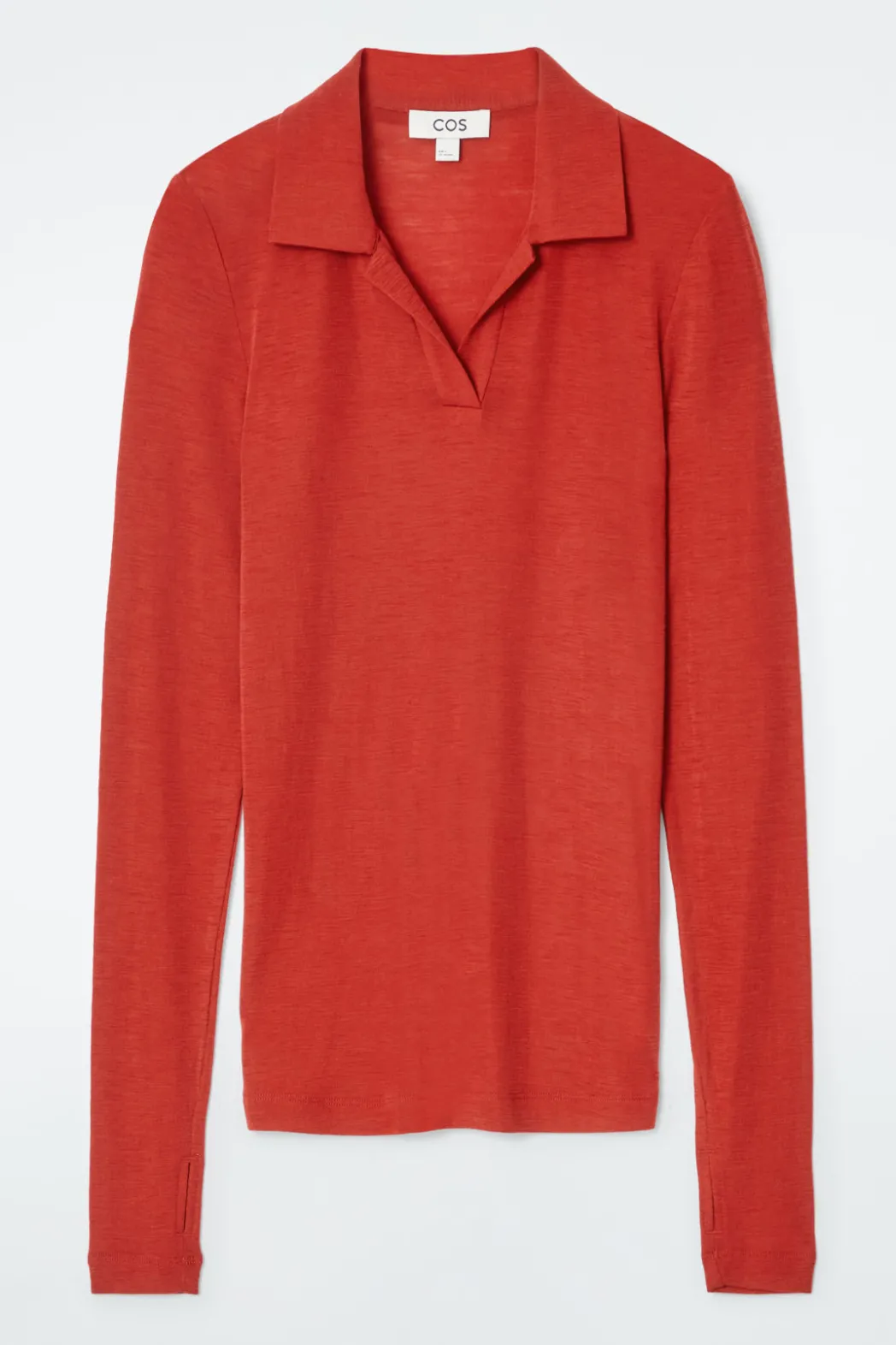 Sale COS MERINO WOOL POLO SHIRT RED