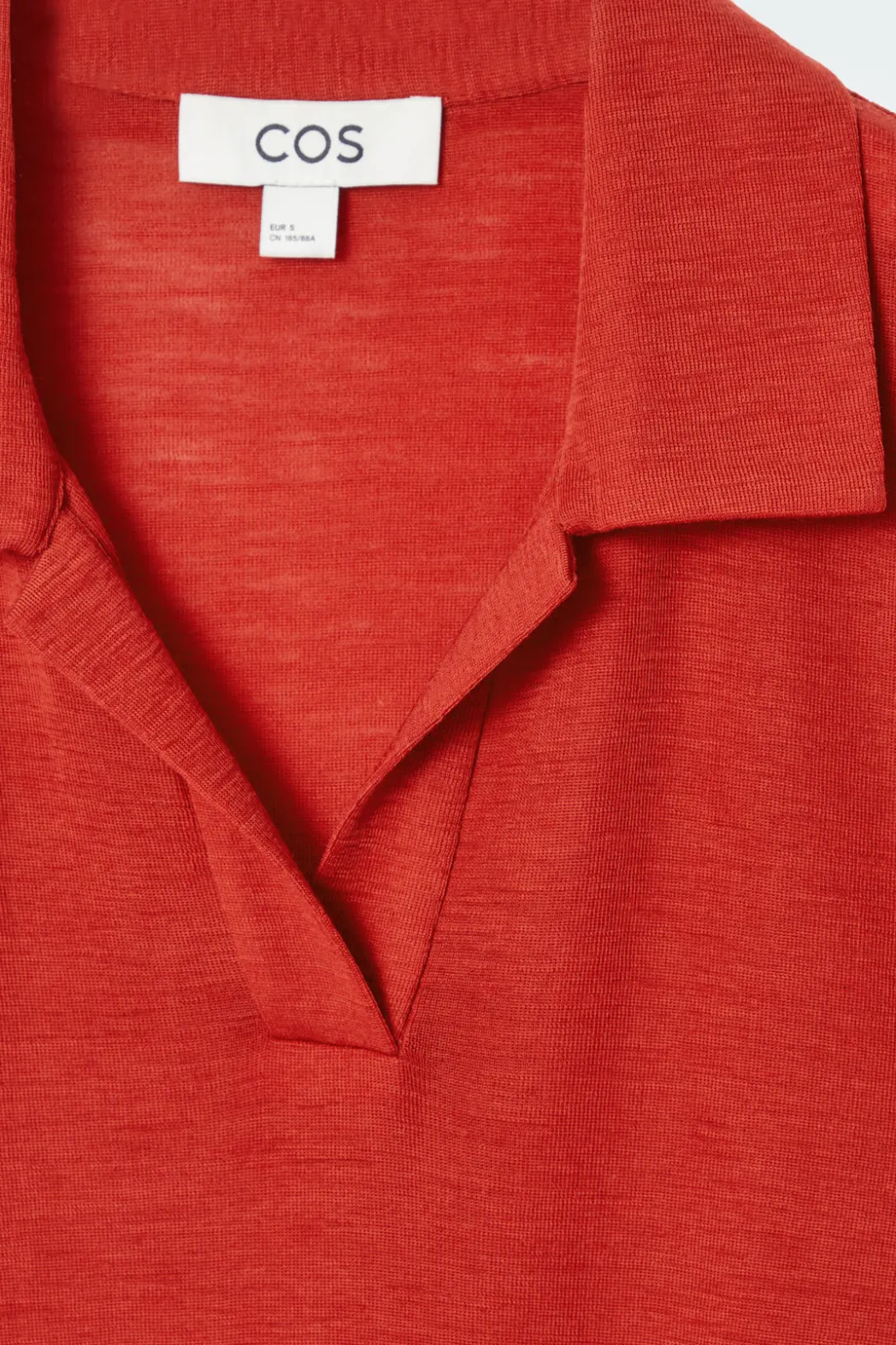 Sale COS MERINO WOOL POLO SHIRT RED