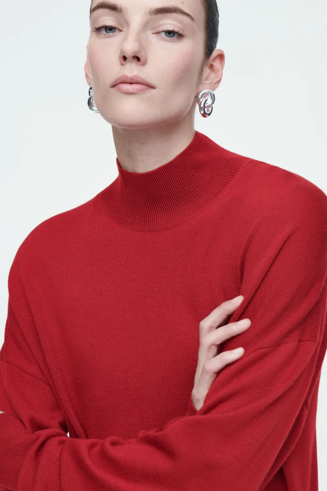 Hot COS MERINO WOOL TURTLENECK DRESS RED