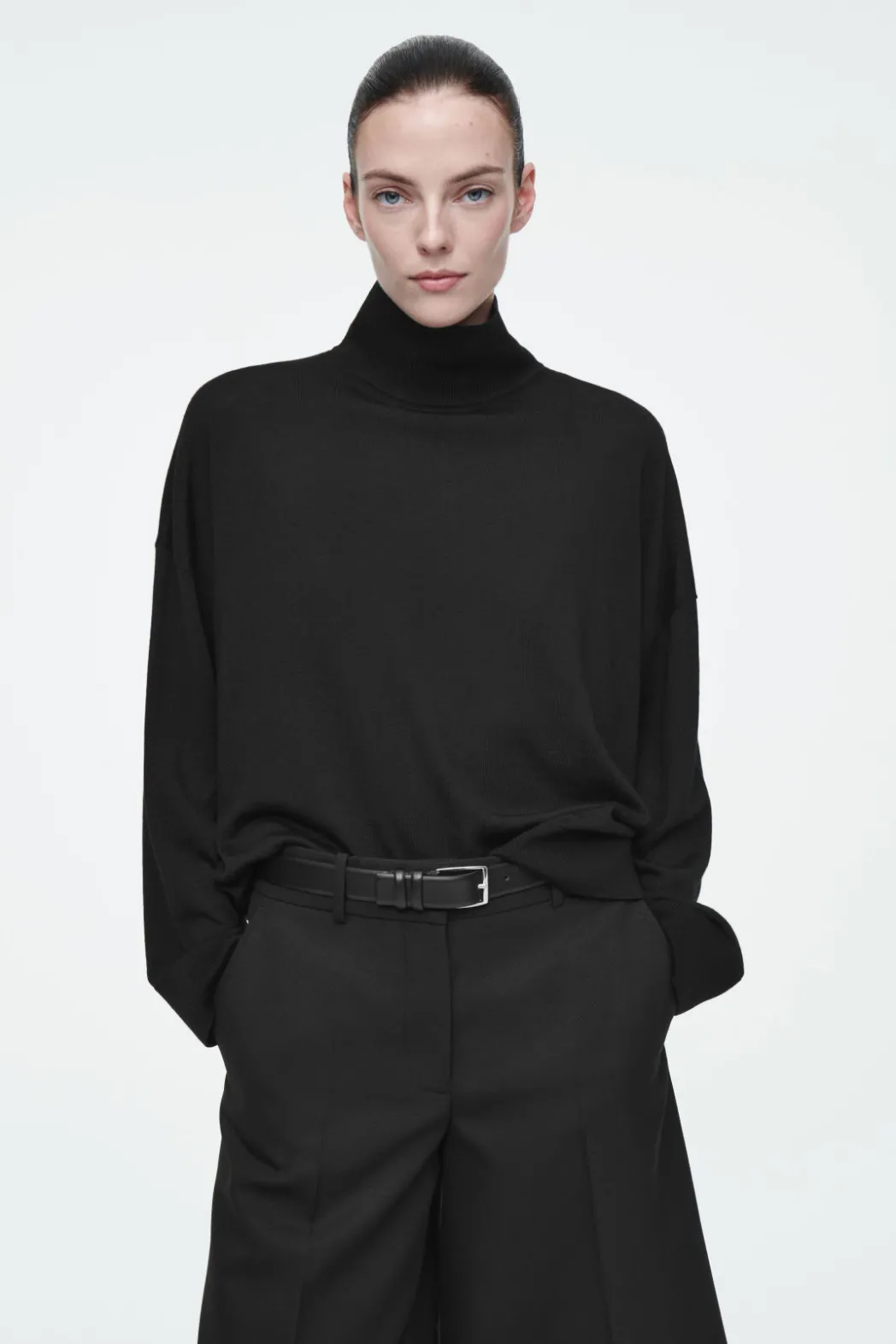 Sale COS MERINO WOOL TURTLENECK SWEATER BLACK
