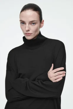 Sale COS MERINO WOOL TURTLENECK SWEATER BLACK