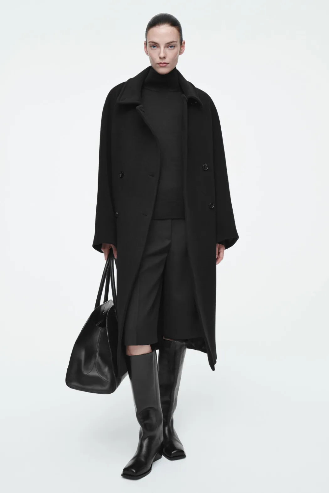 Sale COS MERINO WOOL TURTLENECK SWEATER BLACK