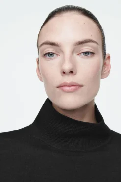 Sale COS MERINO WOOL TURTLENECK SWEATER BLACK